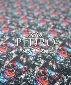 Alternative view of Popelín algodón estampado (patchwork)  - Skull Boy